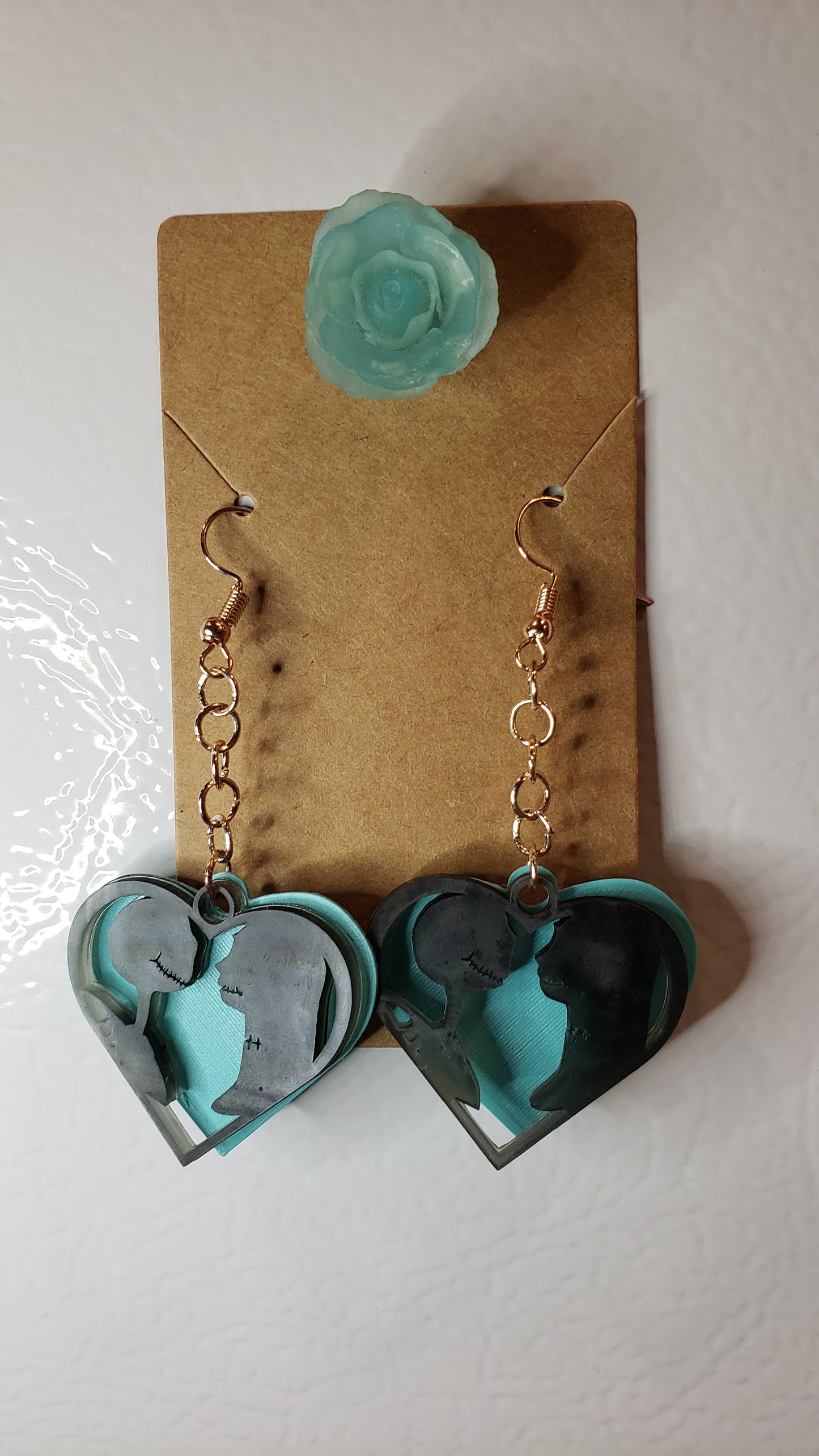 Jack & Sally heart dangles