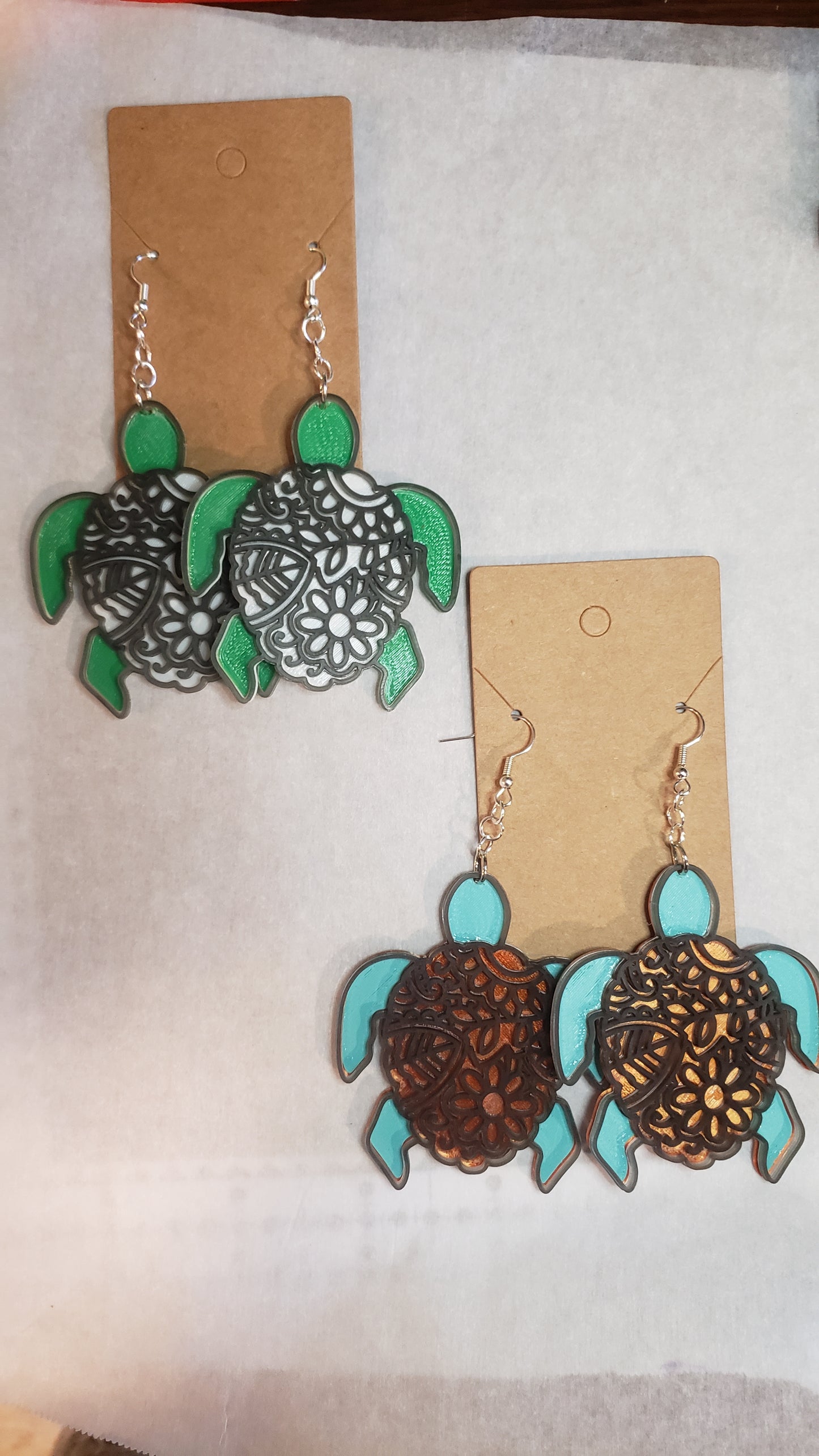 Mandala turtle dangles