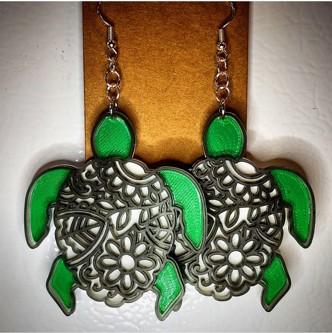 Mandala turtle dangles